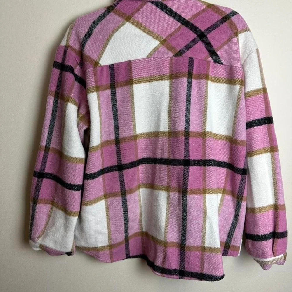SHEIN Shacket pink plaid